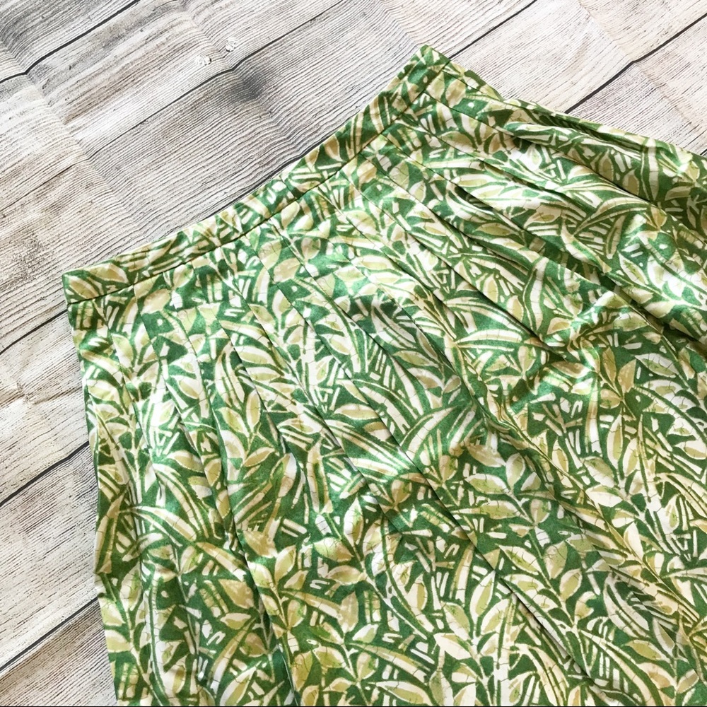 Pleated Madison Studio Silk Skirt